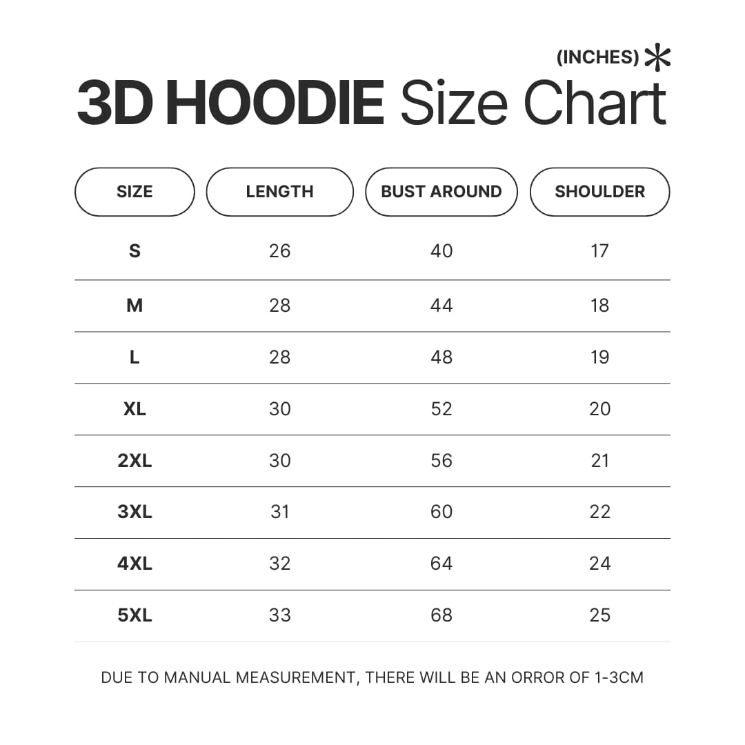 Product size chart