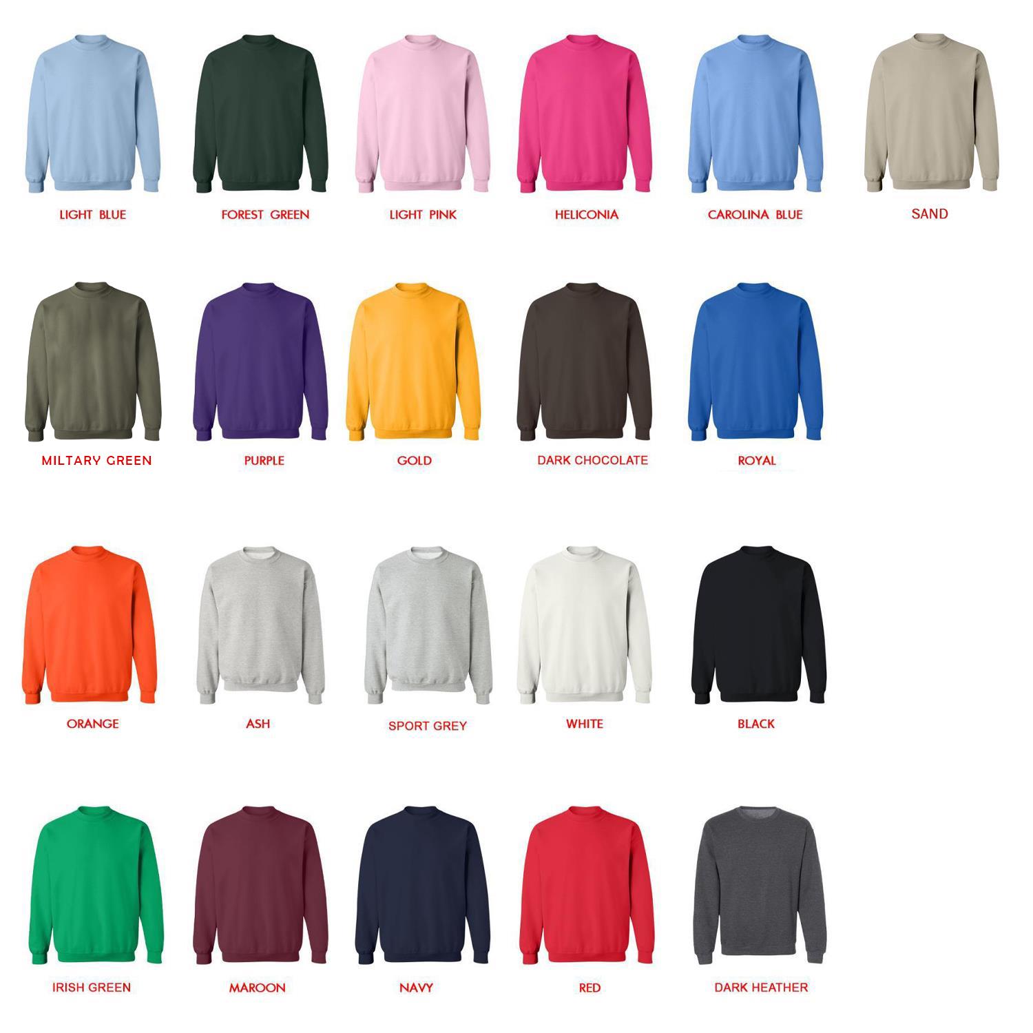 sweatshirt color chart - Ishura Store