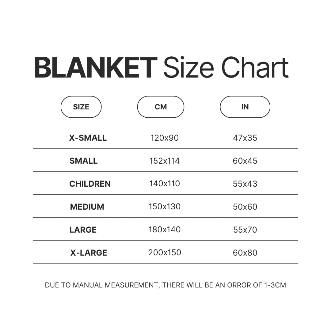 Blanket Size Chart - Ishura Store