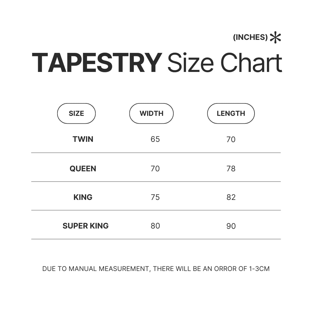 Tapestry Size Chart - Ishura Store