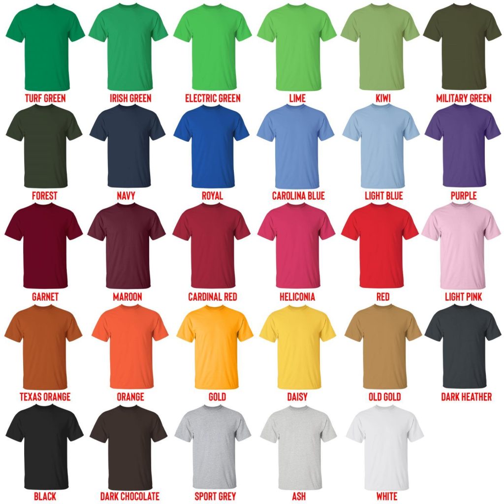 t shirt color chart - Ishura Store